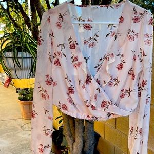 Garage light weight waisted blouse with long sleeves